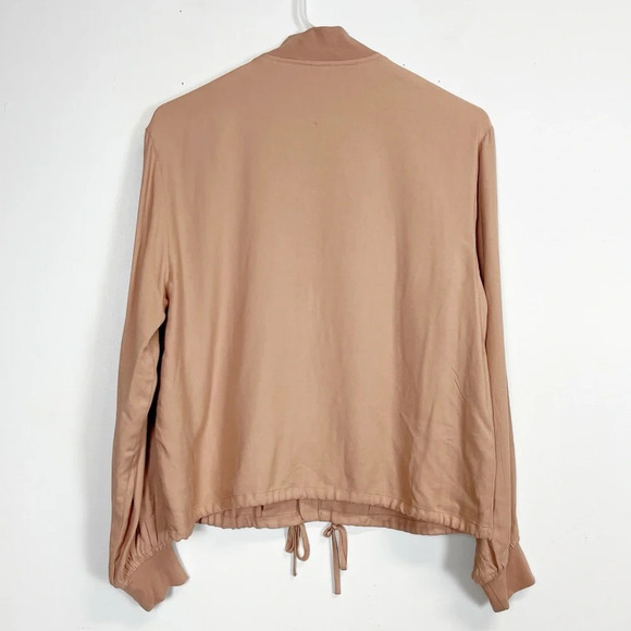 Melrose & Market Bomber Jacket Womens XS Tan Brown Lightweight Drawstring - Picture 3 of 11